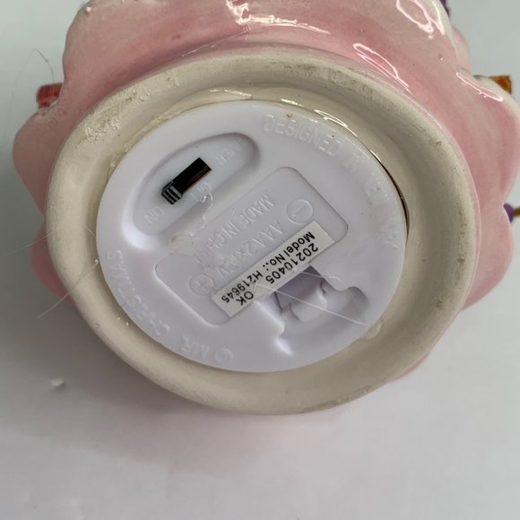 New Mr Christmas Light Up Ceramic Tree Pink Pastel Ornament  Stand Alone 5 inch - Picture 5 of 5